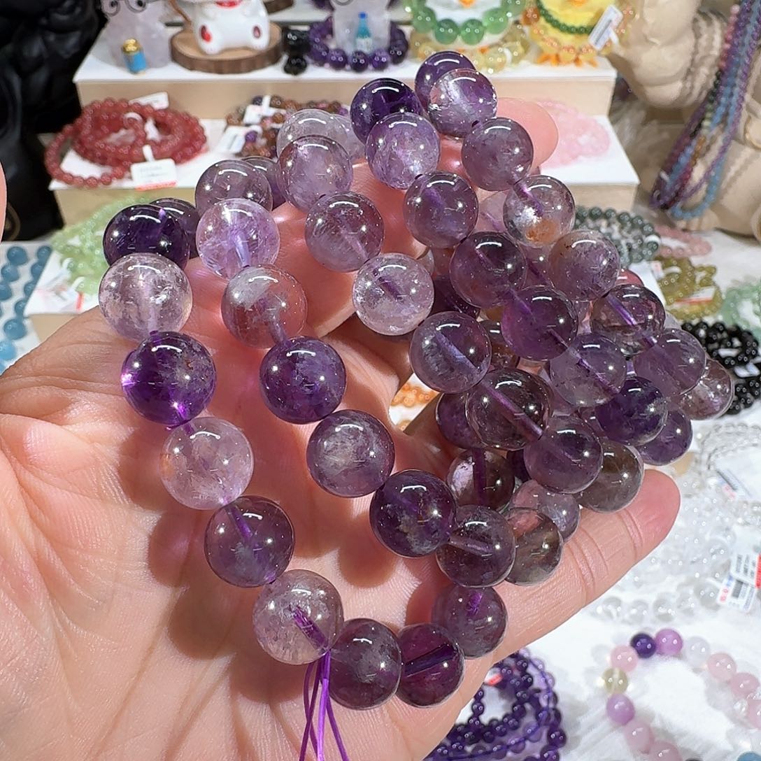 水晶手链未镶嵌紫兔毛