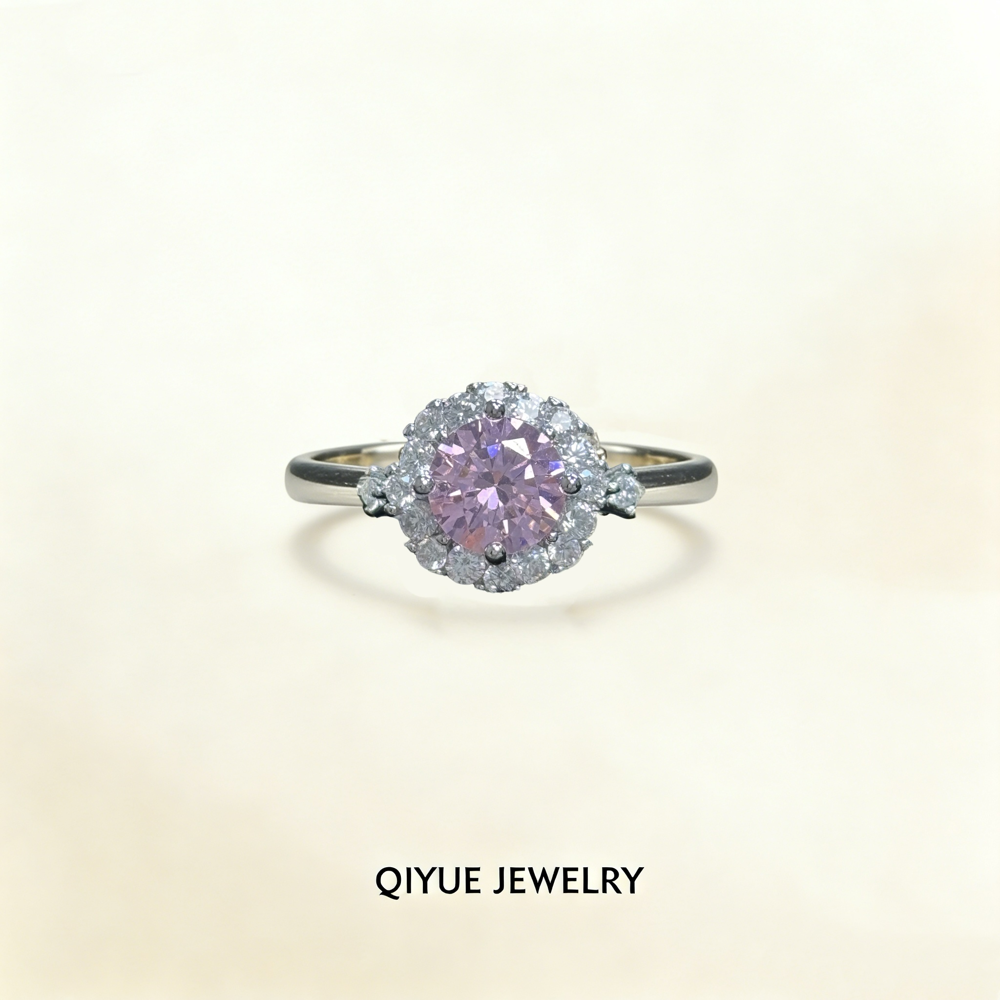 合金戒指 豪华轻奢爆闪合金银色轻奢指环少女商务风