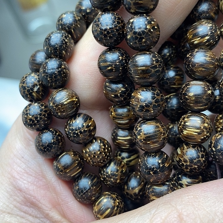 沉香碎屑沉香海南龙鳞黑棋108多圈20号