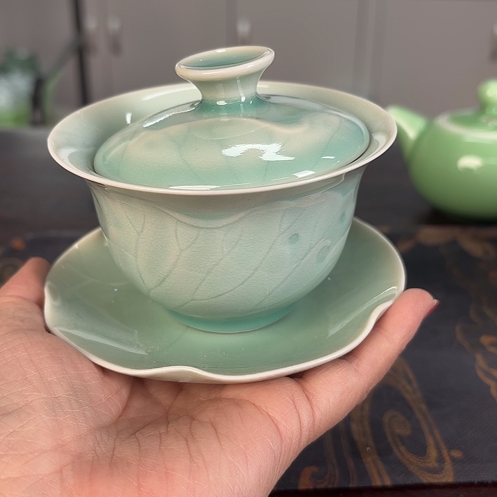 龙泉云间青瓷小米茶器