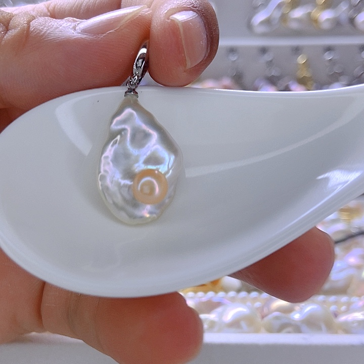 颈饰银S925镶嵌淡水珍珠67