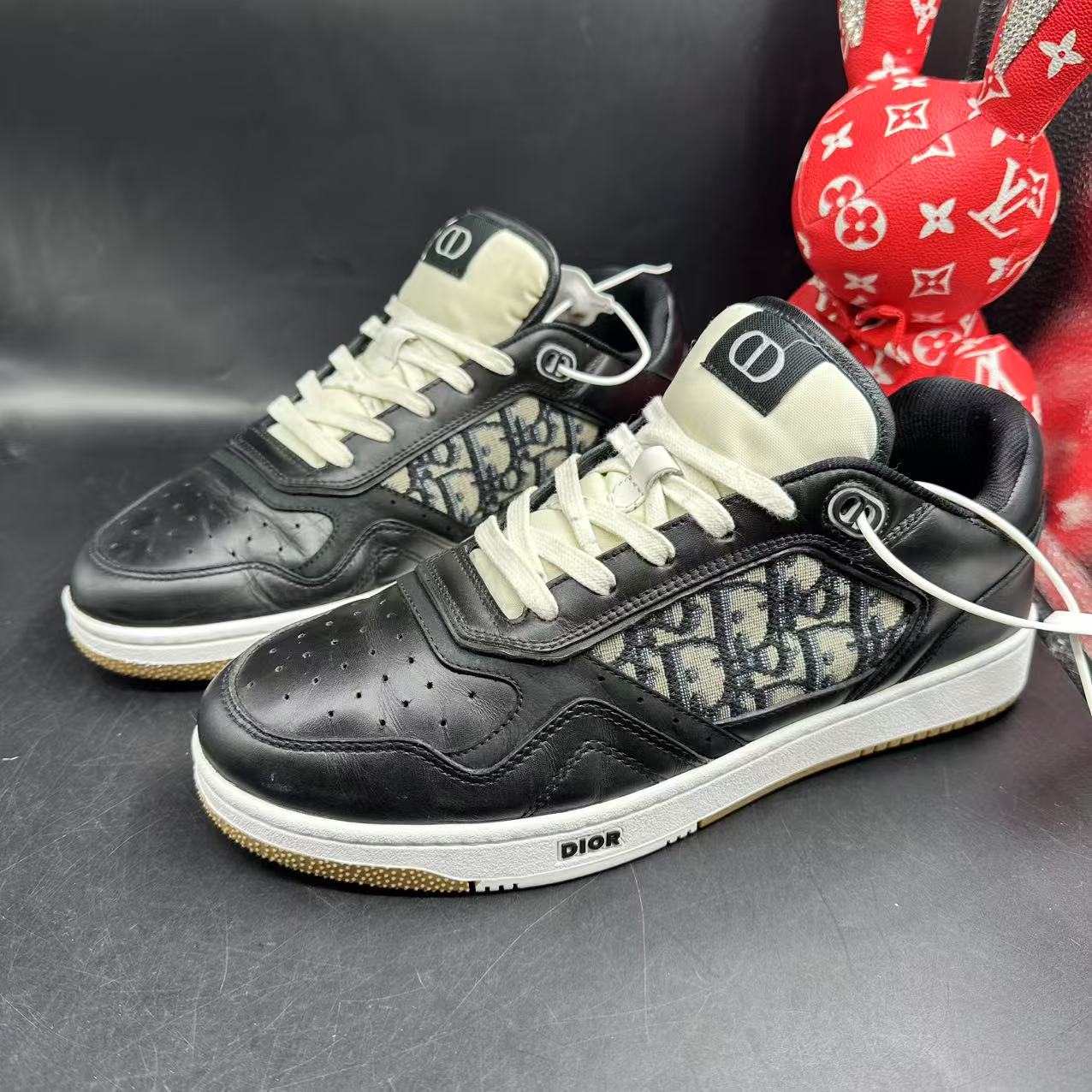 95新 DIOR/迪奥 B27系列黑色老花板鞋43欧码kke293