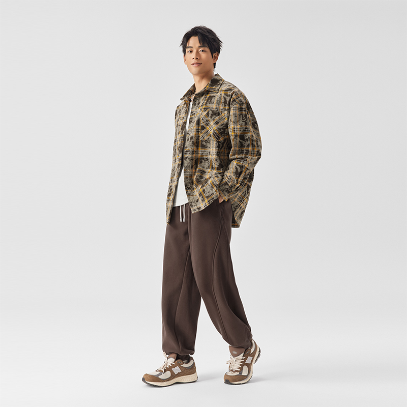 BM春季重磅运动裤男款宽松大码束脚卫裤针织休闲裤