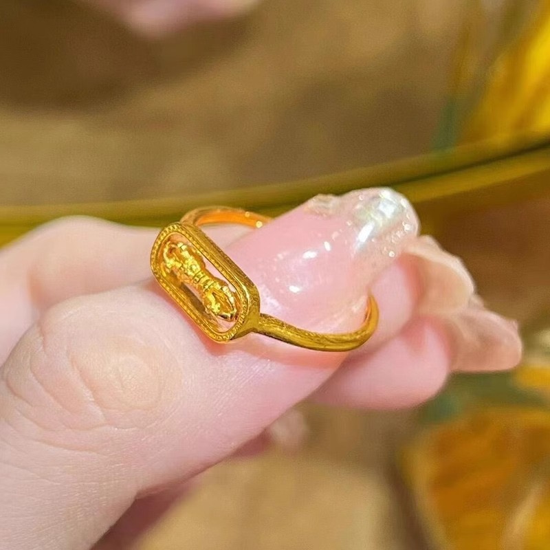 合金戒指 金刚杵降魔杵戒指指环活口可转动戒圈情侣同款百搭饰品