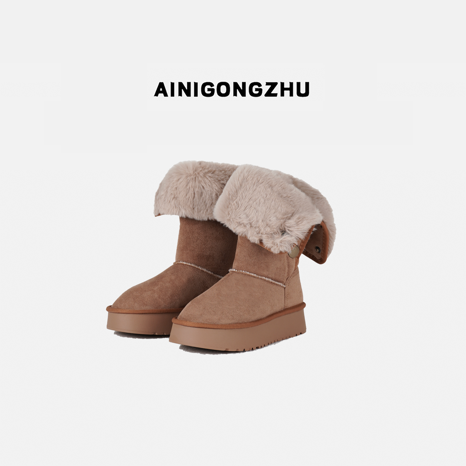 AINIGONGZHU/艾妮公主2025秋冬新款女士冬季保暖长筒雪地靴241062