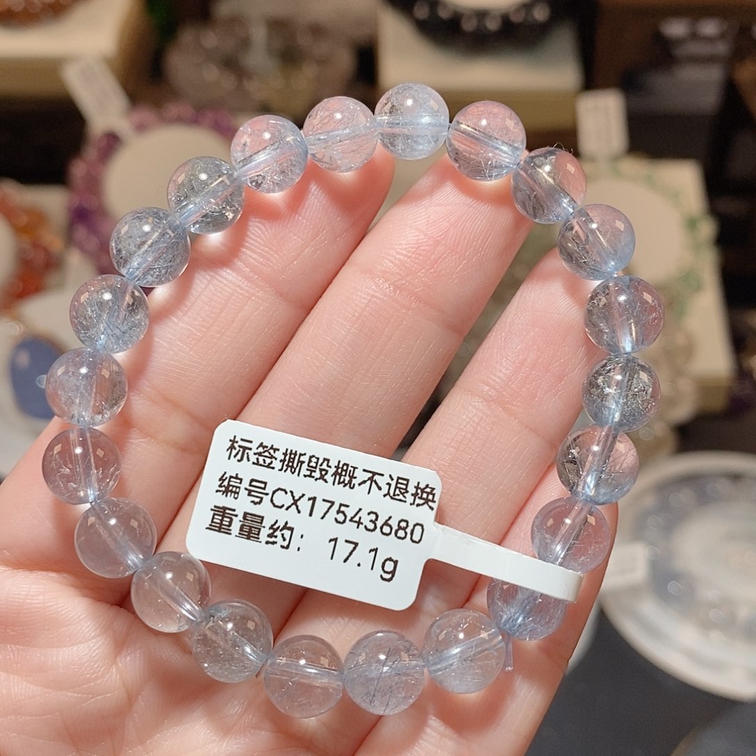 水晶手链未镶嵌(****)F蓝兔毛8.2
