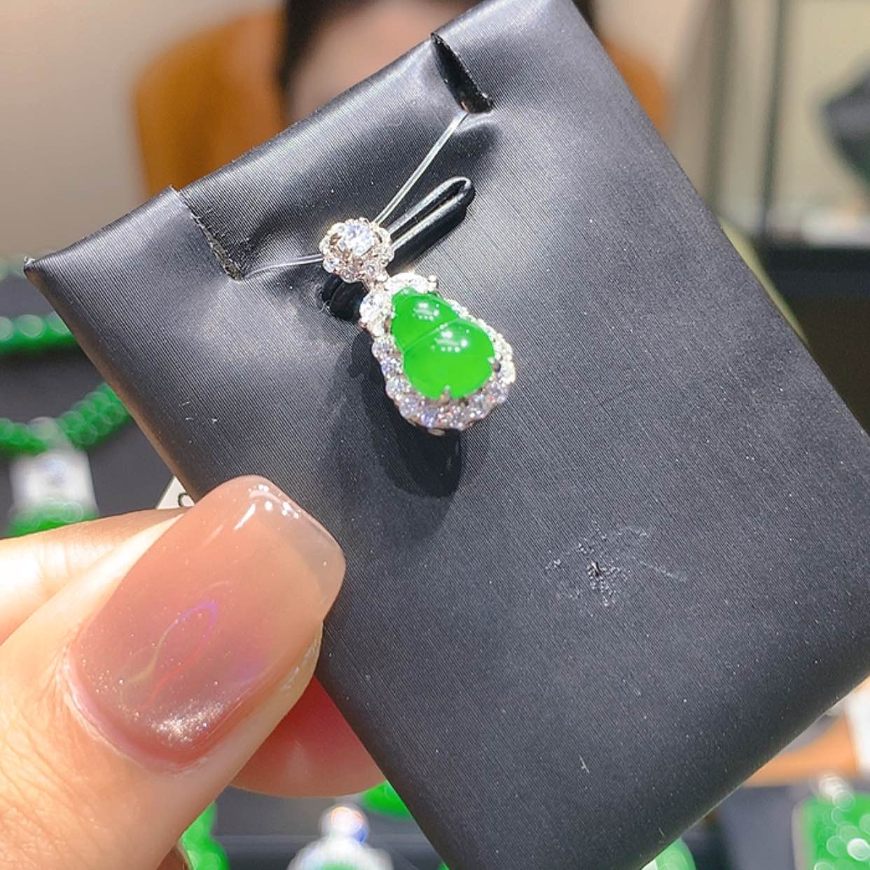 【闪购商品】翡翠银S925镶嵌颈饰2柒姐