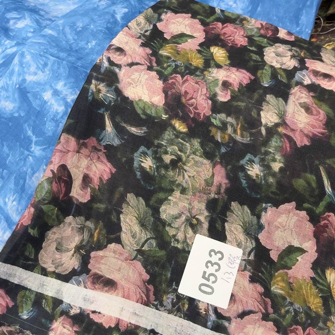 麻1.3瑕疵莫奈花园面料