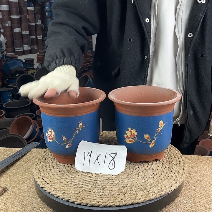 红陶紫砂花盆紫砂