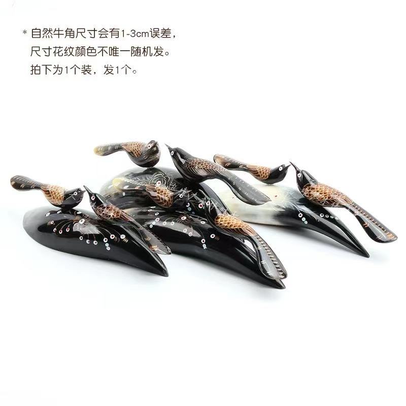  大木侠越南牛角雕刻创意工艺品喜上眉家居