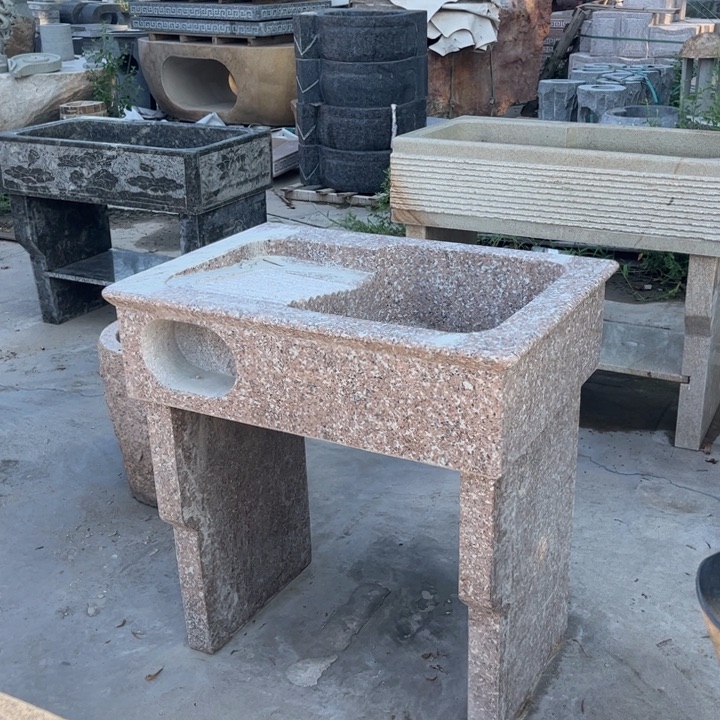 石材橘红分体洗衣池80*50*80