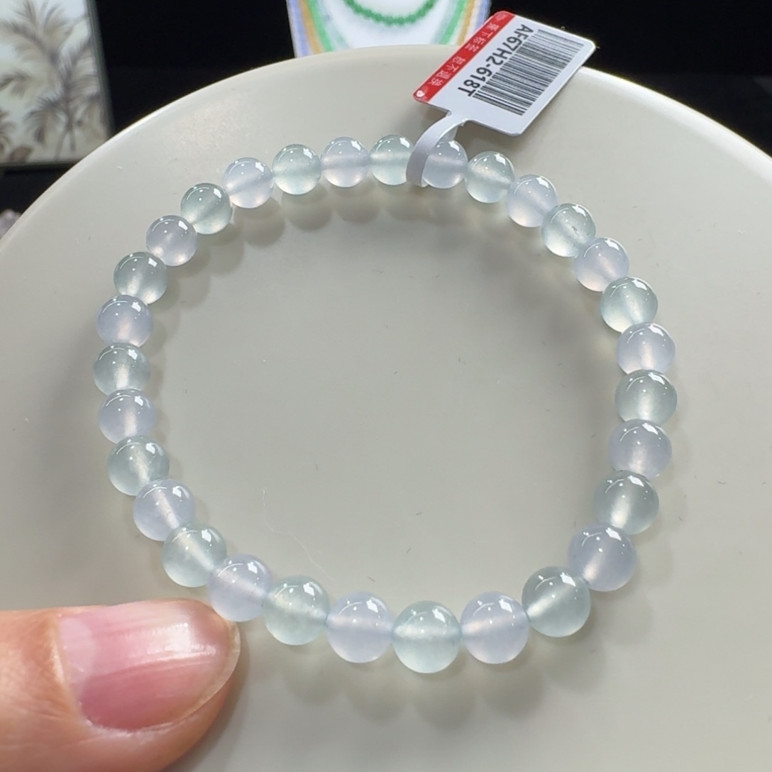 翡翠未镶嵌手链高冰双色单圈5.8mm