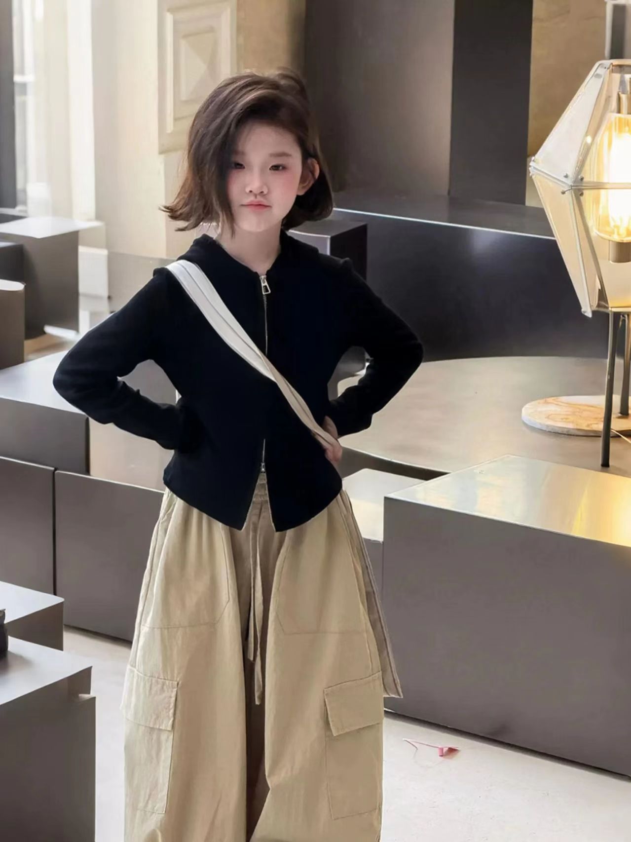 女童套装2025新款洋气童装女孩时尚百搭秋季韩系时髦洋气两件套潮