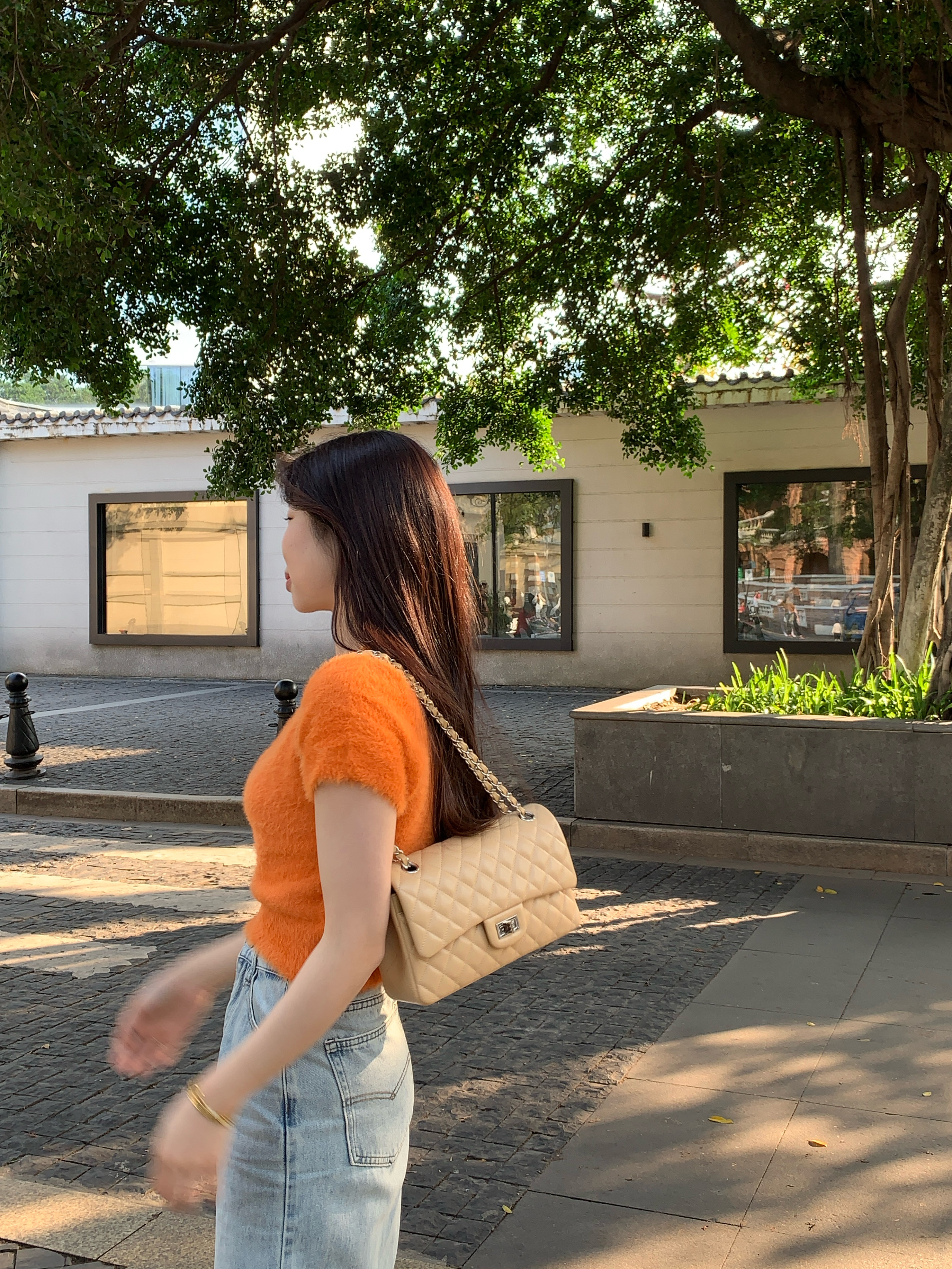 小香羊皮CF单肩包斜跨腋下气质通勤时尚方胖子休闲链条包女款包包