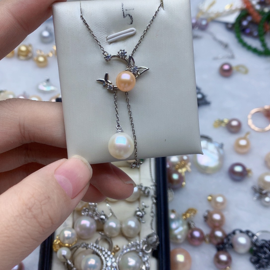 淡水珍珠颈饰银S925镶嵌