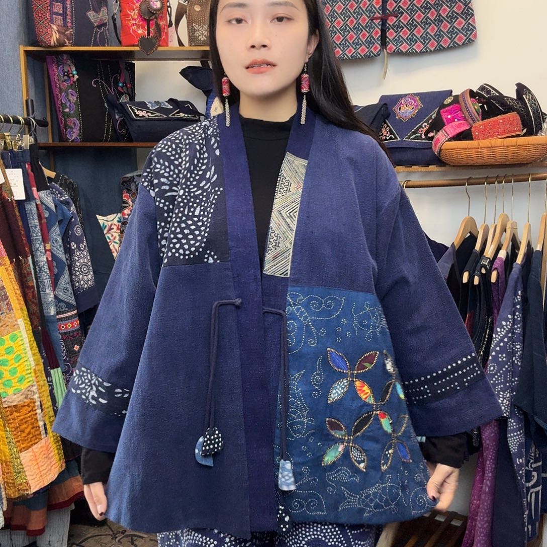 棉妤然服饰土布刺绣外套