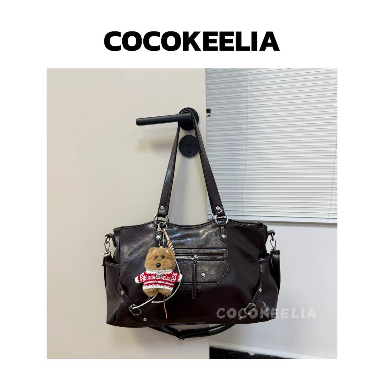 古着机车包包女2025新款秋冬复古大容量高级感通勤手提单肩托特包