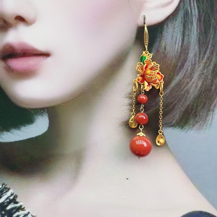 南红玛瑙发饰合金