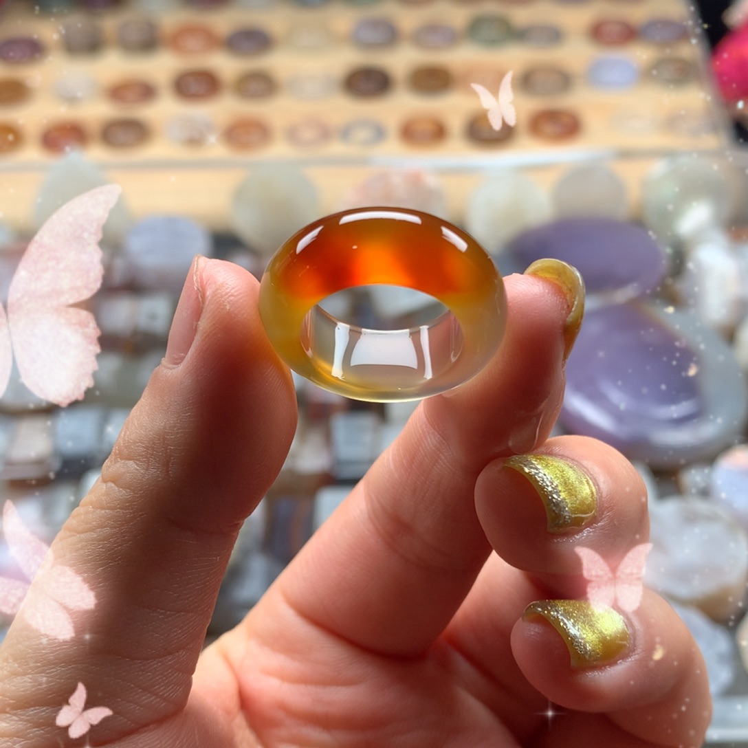 玛瑙/玉髓未镶嵌戒指16.9圈口