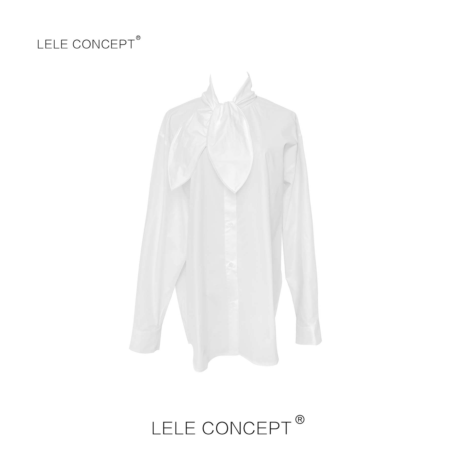 LELE CONCEPT丨【如一】都市气质设计款领口系带造型衬衫FC25C0135Y