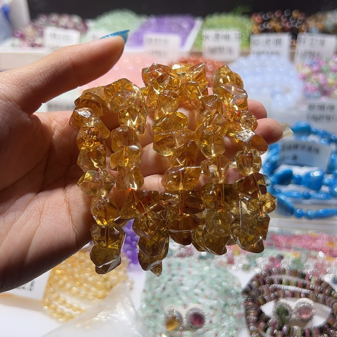手链银S925镶嵌烟晶水晶