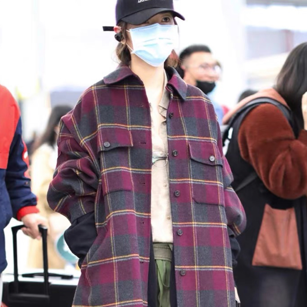 99新 MaxMara 复古英伦风格子羊毛大衣/38码/B01671