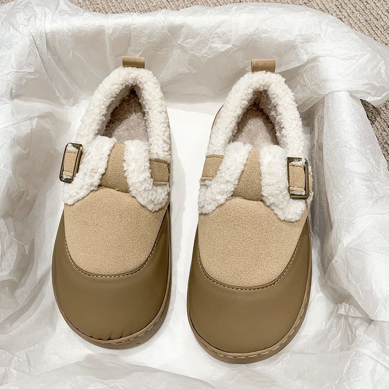 秋冬加绒勃肯鞋松糕厚底鞋包头懒人鞋876-1/876