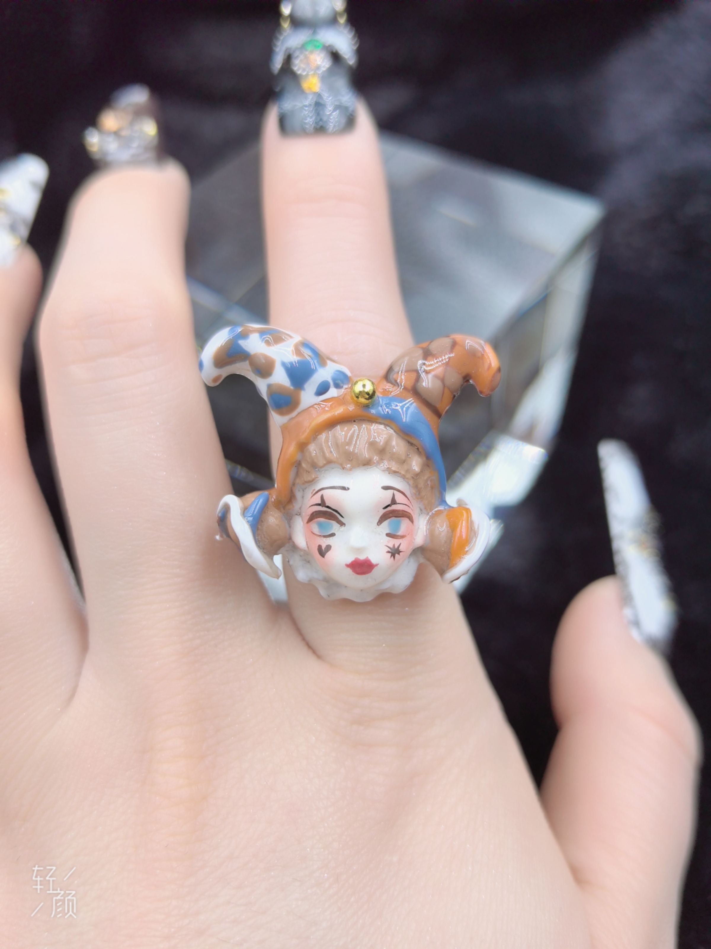 【Dandan出品】笑脸糖戒 纯手工小众穿戴甲重工设计娃娃款