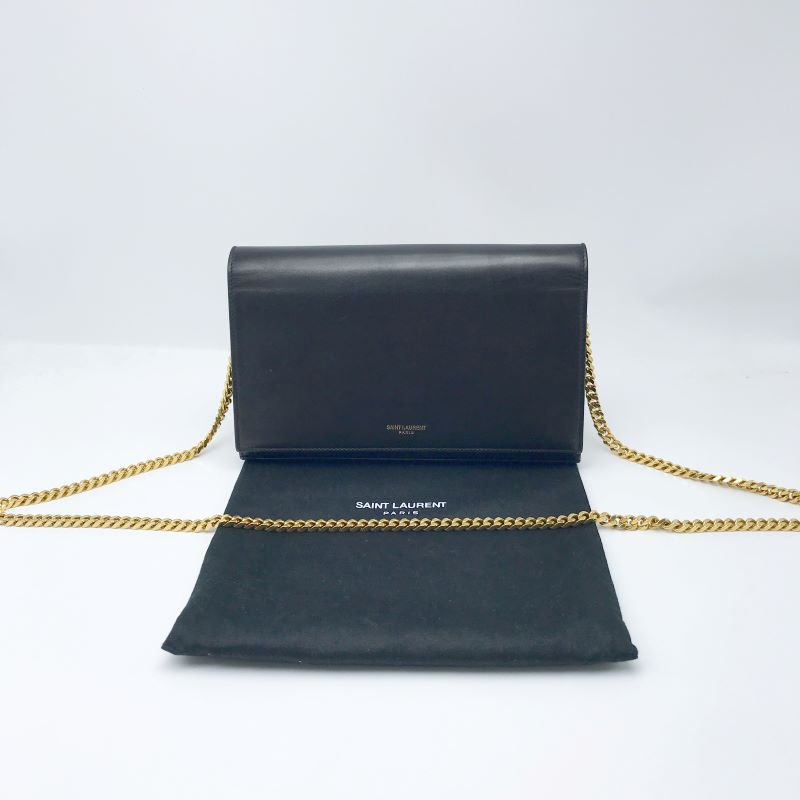 95新 YSL/圣罗兰 洋诚二手 圣罗兰黑金斜挎包