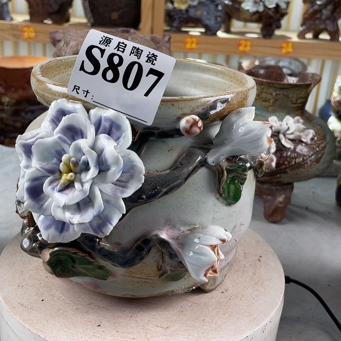 紫砂花盆景德镇陶瓷花盆807