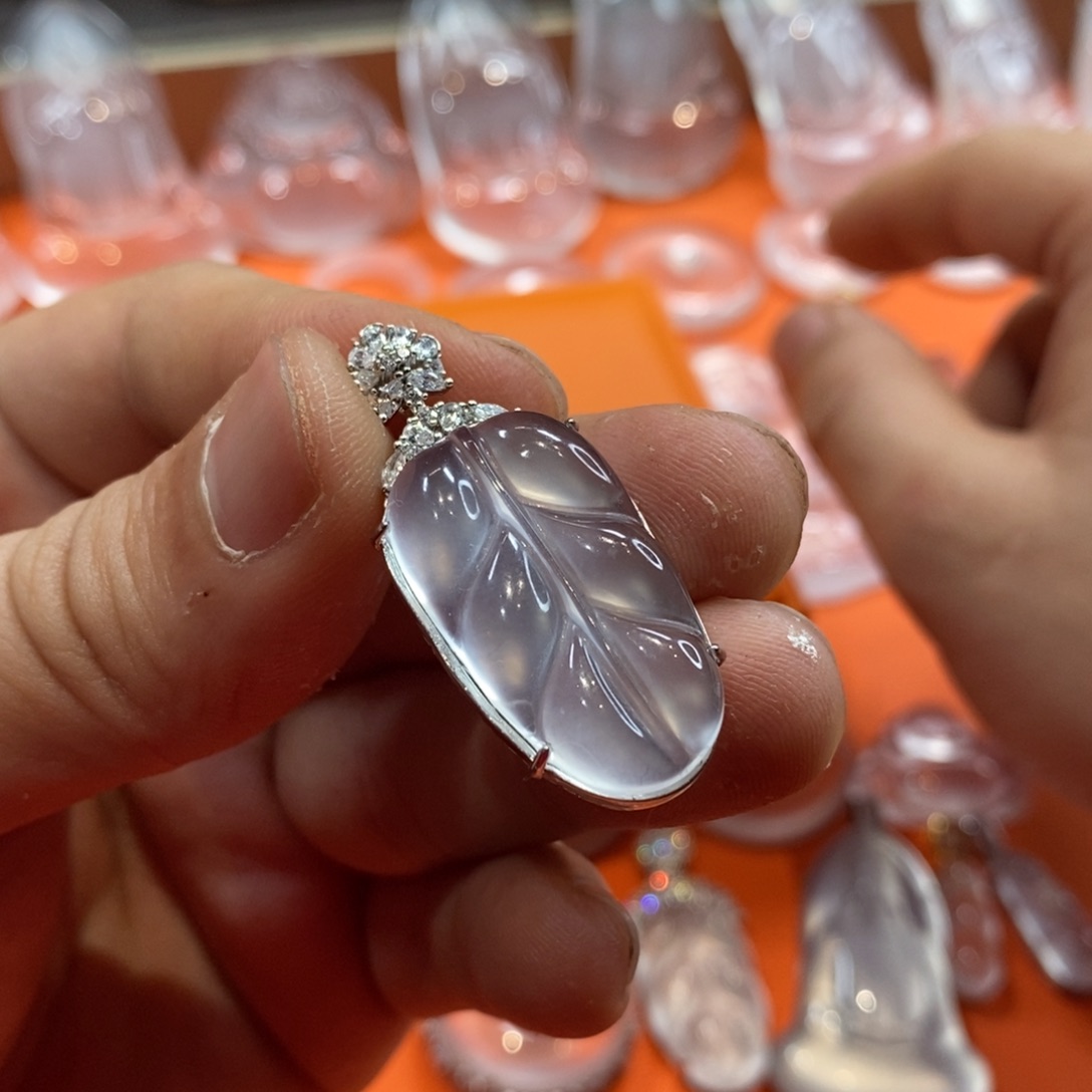 石英质玉吊坠银S925镶嵌