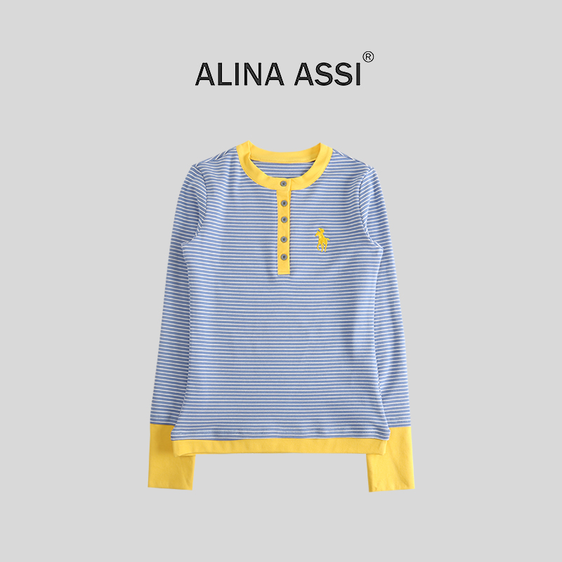 【WW】2025秋季新款T恤百搭休闲长袖上衣YMO981