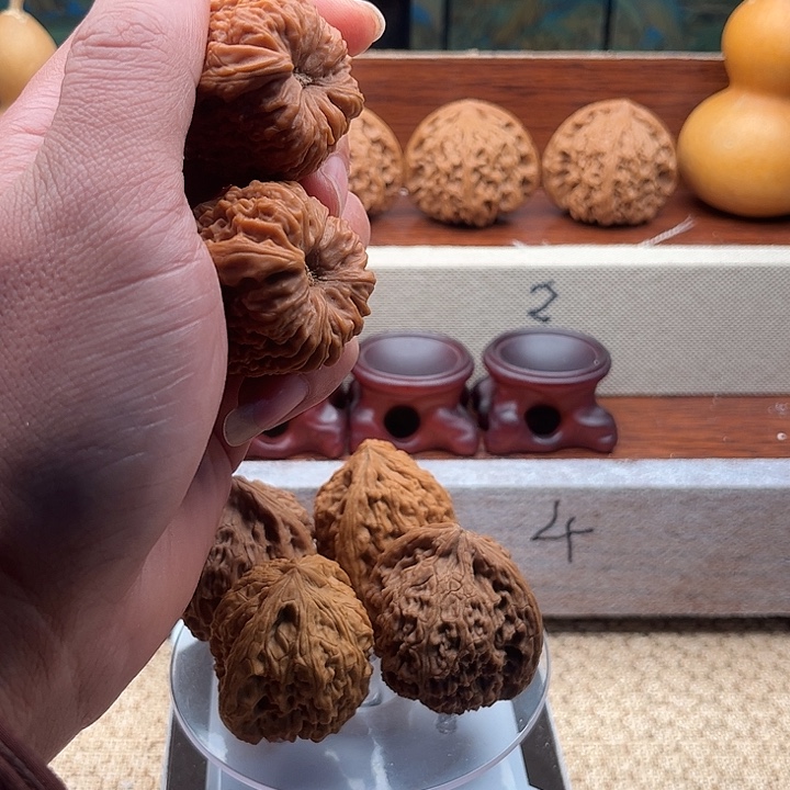 文玩核桃把件40大凹底