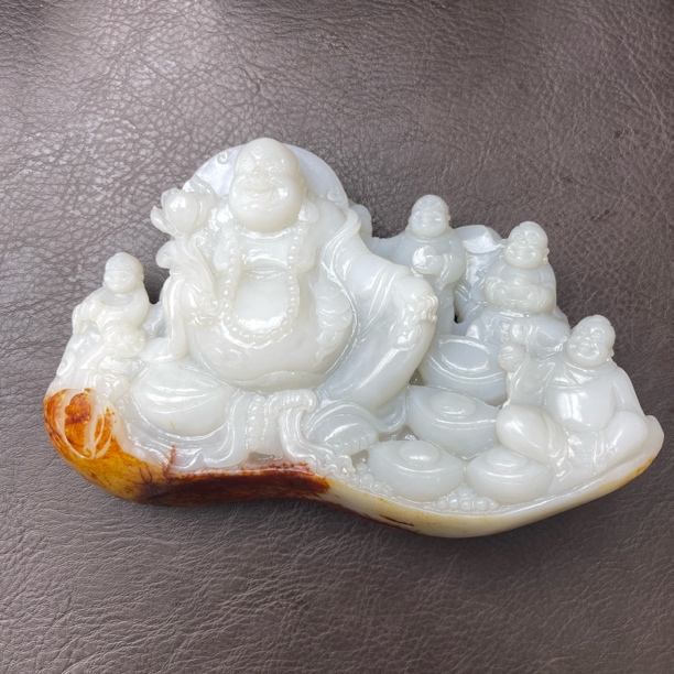 石包沁色佛公手把把玩件D2