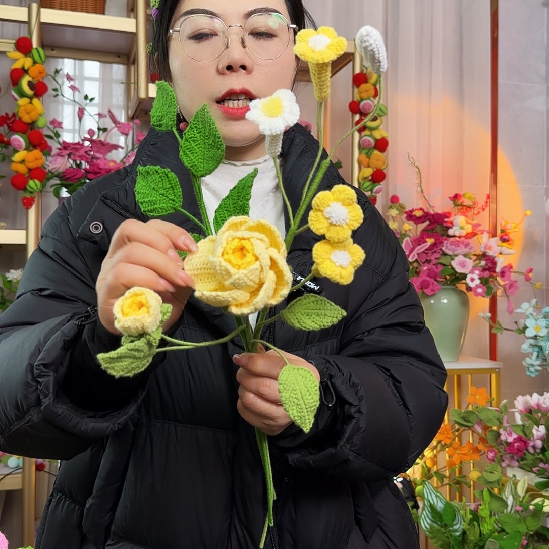 手工钩织设计花束