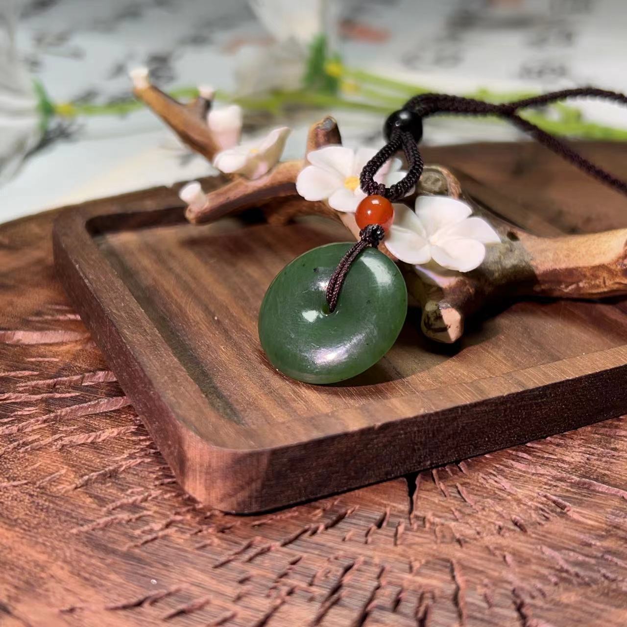 天然和田玉碧玉平安扣多样性发其一1230225