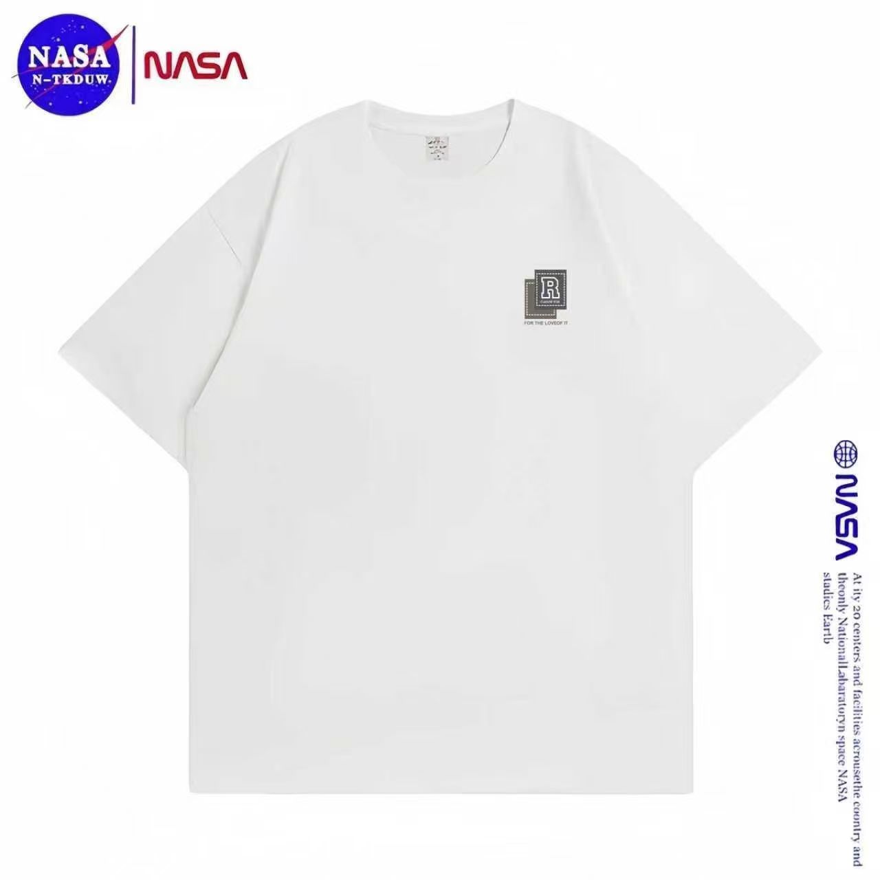 J-24NASA联名纯棉夏季圆领短袖T恤微宽松时尚男女同款休闲百搭