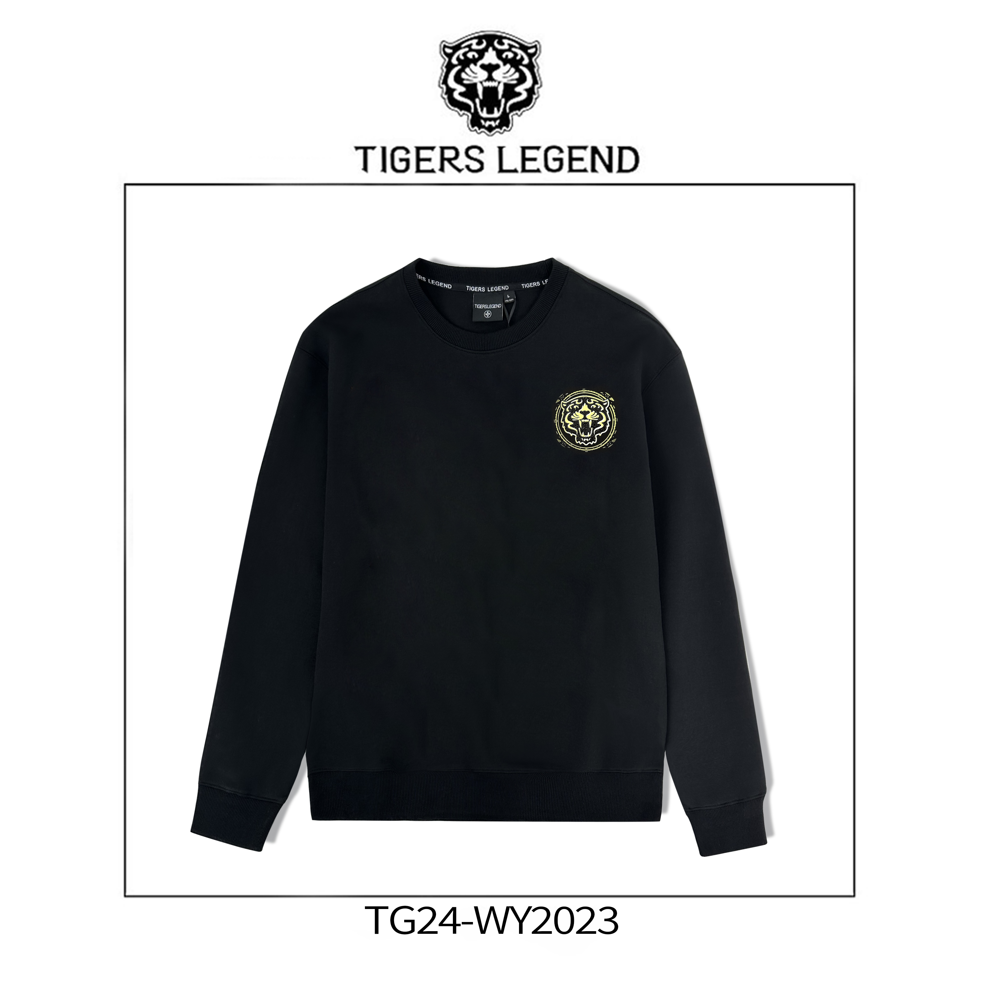 TIGERS LEGEND潮牌重工烫金虎头百搭休闲圆领时尚卫衣WY2023