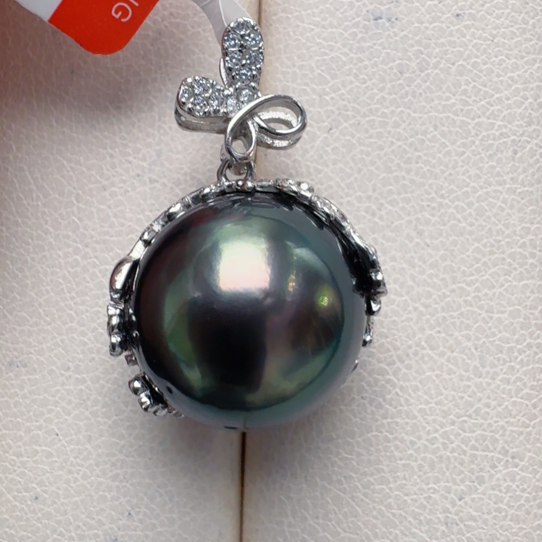 颈饰银S925镶嵌海水珍珠@@v535