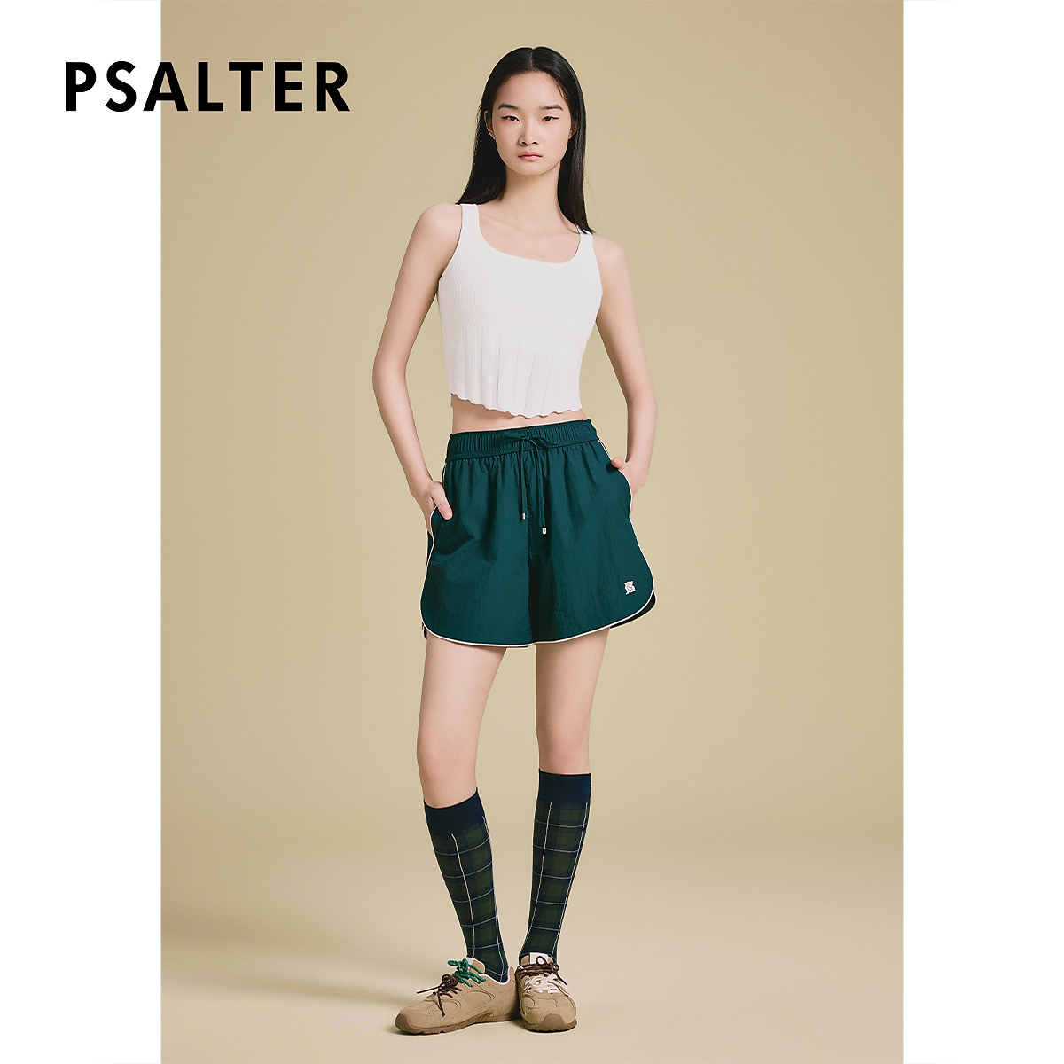 PSALTER诗篇气质无缝收腰工字U领针织运动背心女2025夏季新款