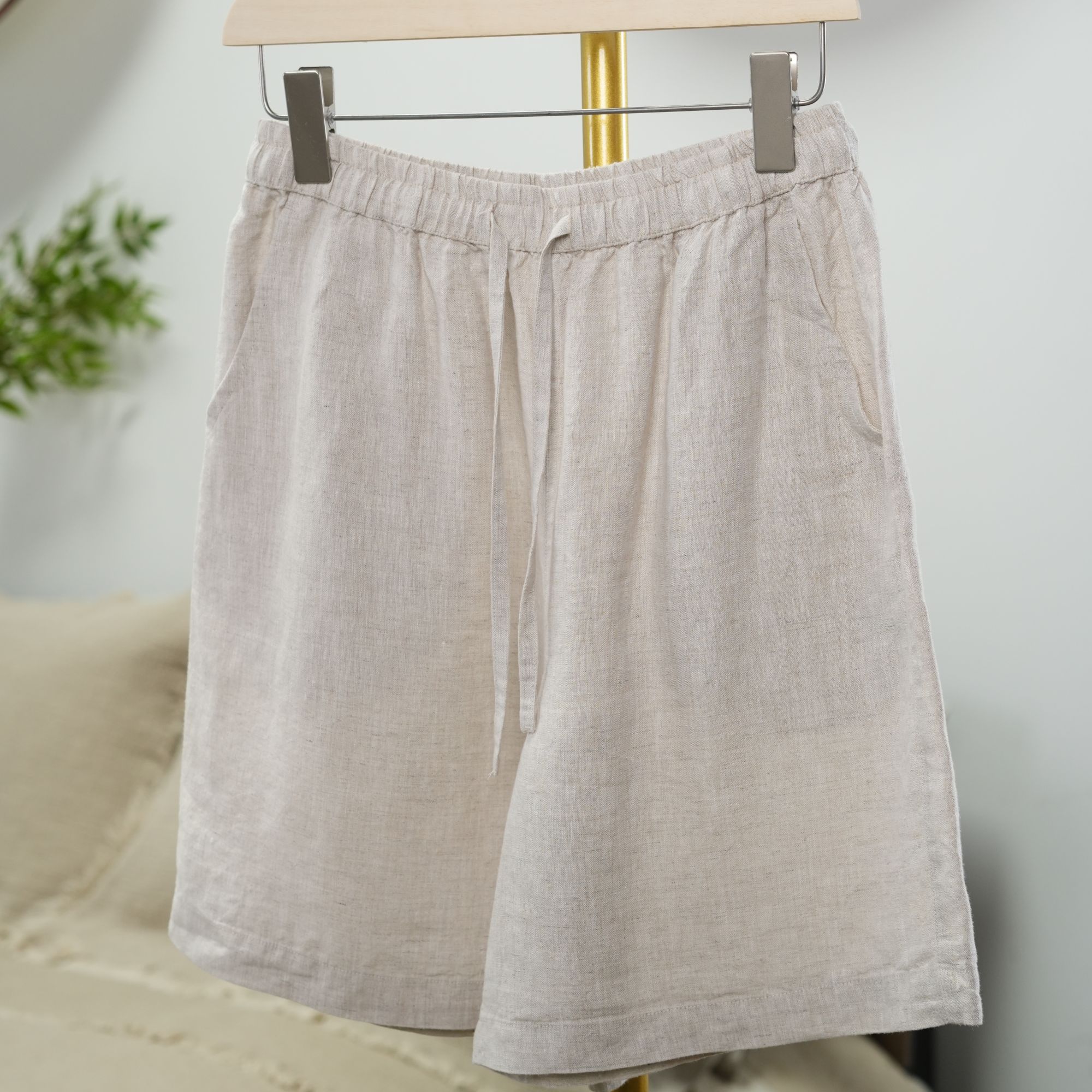 【雨露黄金纱】100%雨露汉麻时尚短裤男女同款情侣简约休闲裤