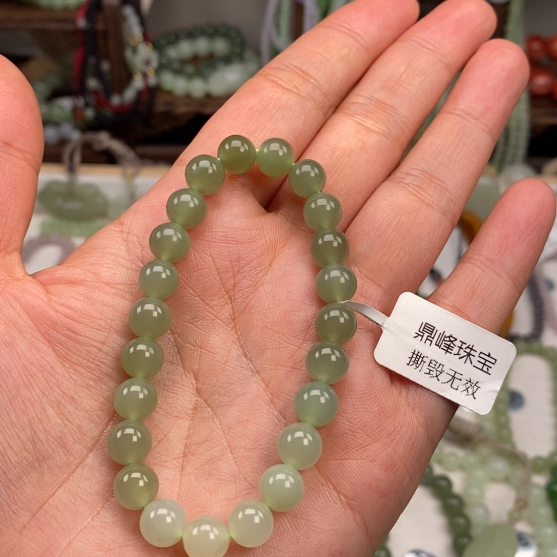 和田玉手链未镶嵌微瑕