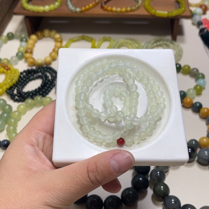 蛇纹石玉未镶嵌手链卡6