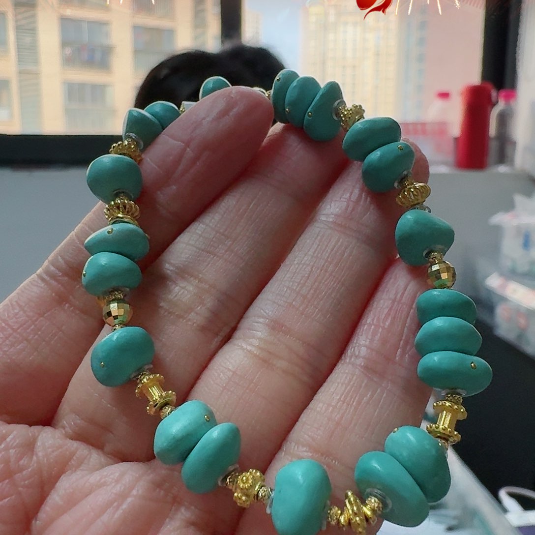 绿松石珠宝奇石18K金镶嵌遗*