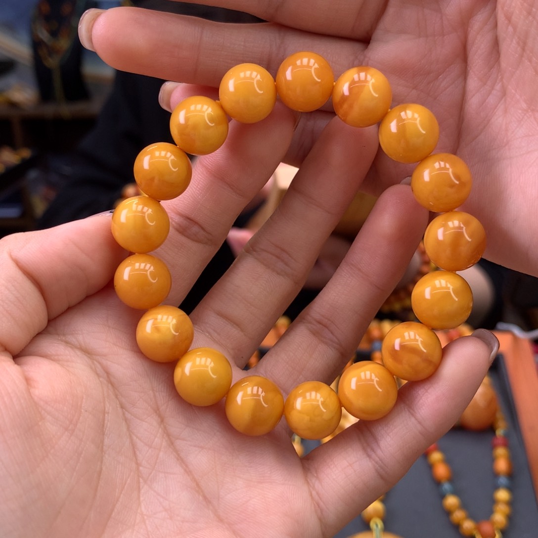 蜜蜡手串未镶嵌天然