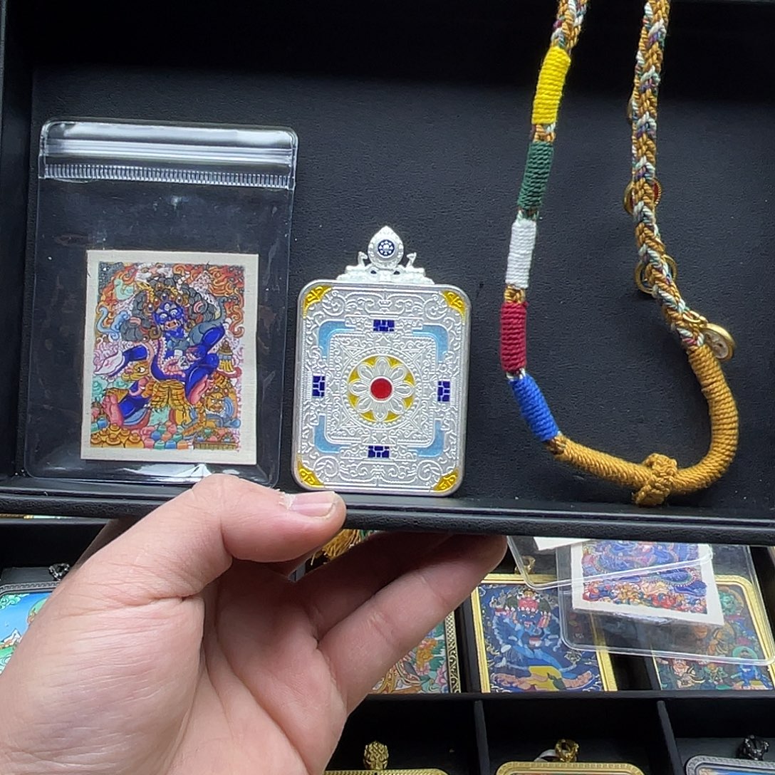 吊坠纯手绘黑c银色双鹿钛钢五路