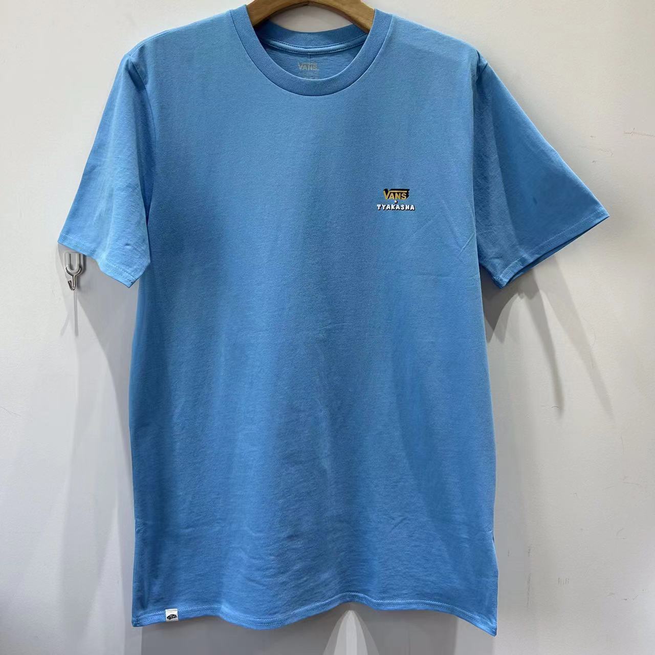 VANS 夏季蓝色印花百搭舒适男女同款休闲运动圆领短袖VN0A7YG11OO
