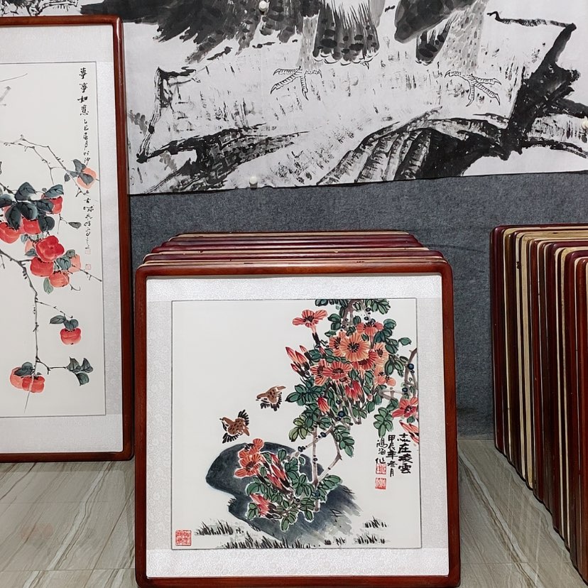 【闪购商品】国画书画作品带框65×65厘米