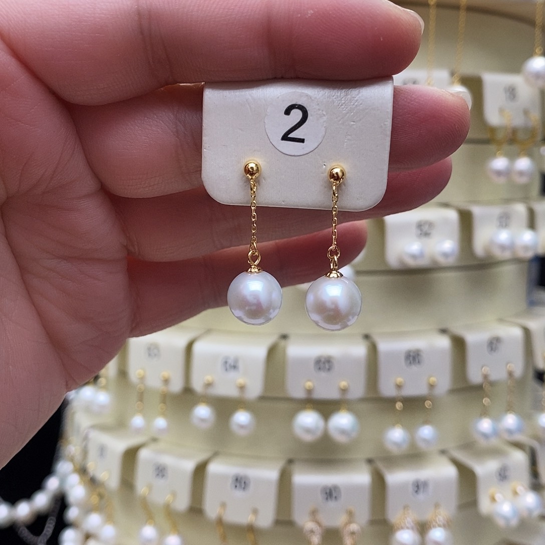 淡水珍珠耳饰银S925镶嵌