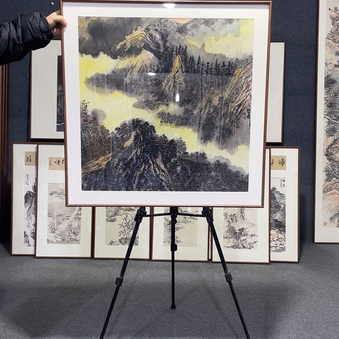 国画手绘画作品带框发货